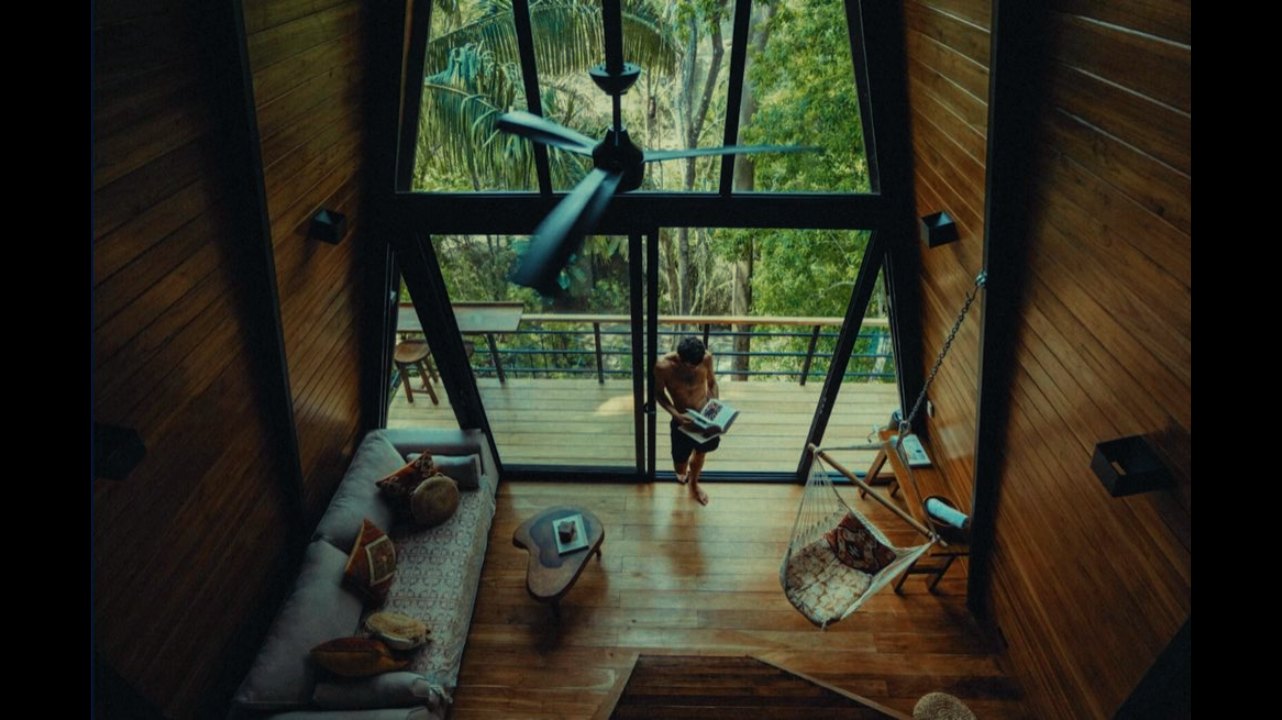 Interior of a Jungalow room at re:center, Santa Teresa, Costa Rica
