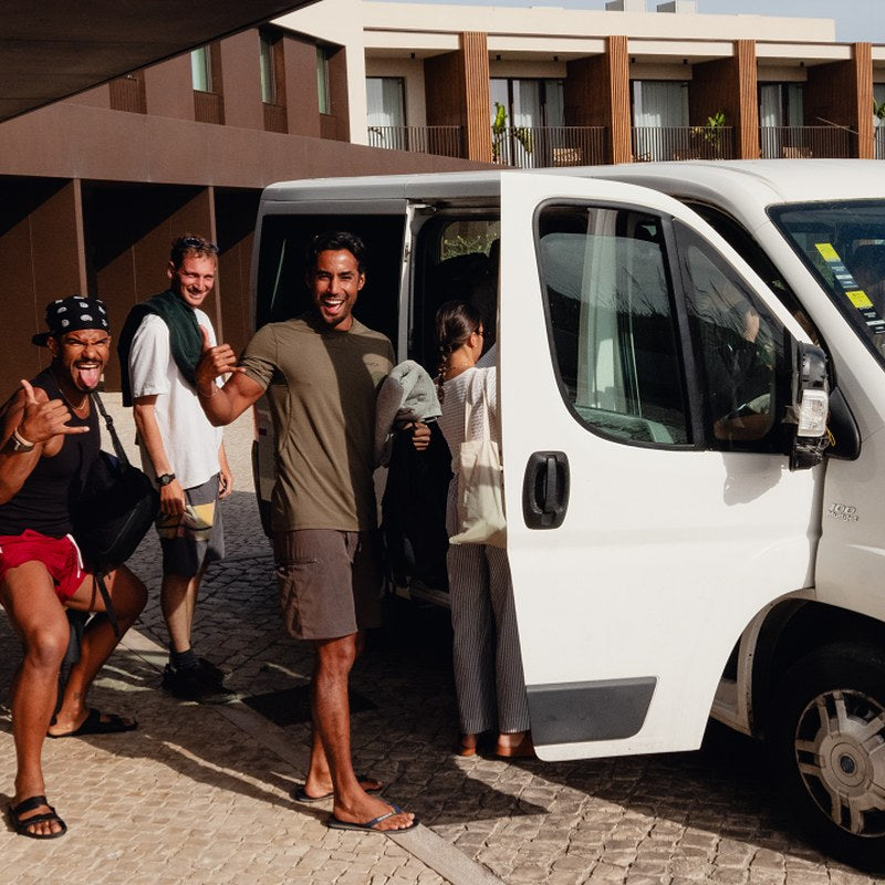 Heading out to surf